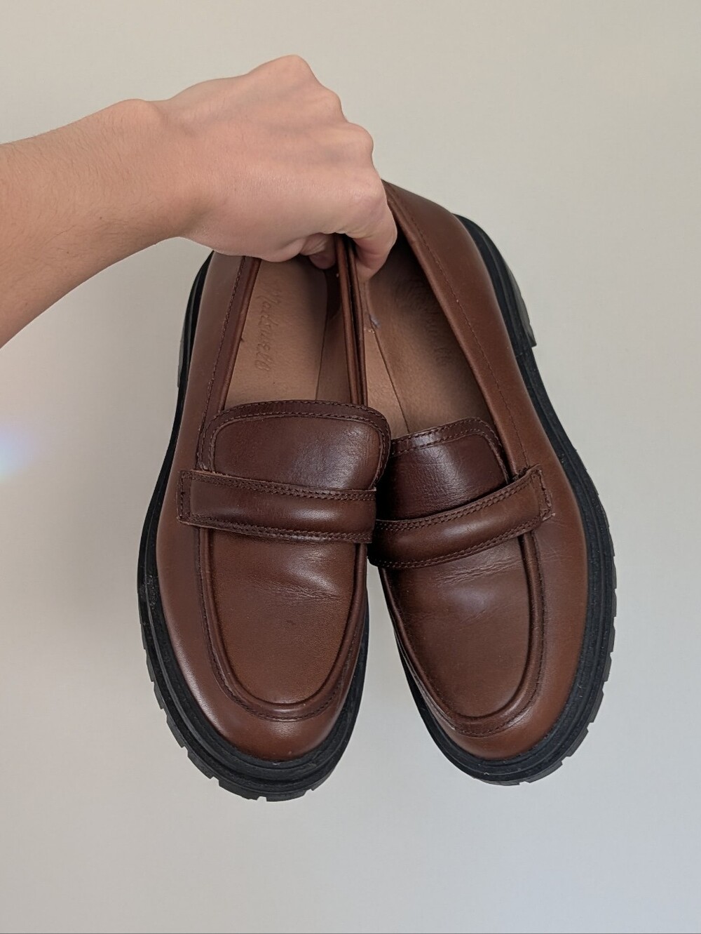 Madewell Women's Brown Leather Lugsole Loafers